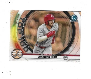 2020 Bowman Chrome Scouts Top 100 #BTP66 Jonathan India  CINCINNATI REDS - Picture 1 of 2