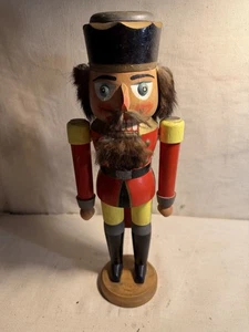 Vintage Deutscher Holz Nussknacker Soldat 12" handbemalt Erzgebirge Stil  - Bild 1 von 3