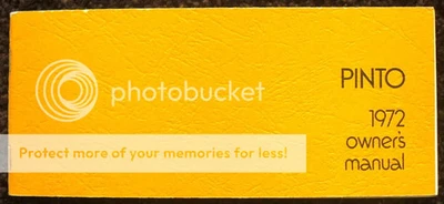 FORD PINTO USA Car Owner's Manual Handbook 1972 #365-103B - Image 1 of 2