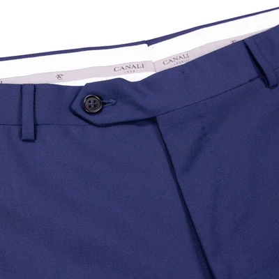 Pantalones de vestir Canali recientes para hombre 37x30 azul lana frente plano hechos en Italia Foto 1 de 4