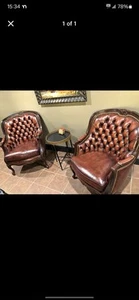 Vintage Dark Leather Chair - Picture 1 of 1