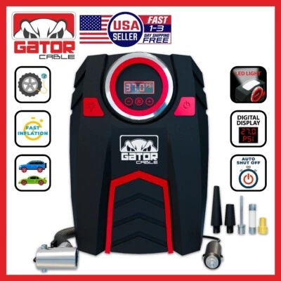 Car Tire Air Pump Inflator Compressor Digital Electric Auto Portable 150PSI 12V - Image 1 of 4