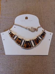 Necklae Costume NEW LOOK TORTOISE SHELL GOLD EFFECT - Picture 1 of 3