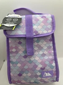 Artic Zone Lunch Box Lavender Pink Blue Mermaid Scales Microban Zip Top NEW - Picture 1 of 19