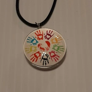 "Dije colgante de doble cara AUTISM AWARENESS / 17"+2" (CADENA) cuerda collar (3) - Imagen 1 de 3