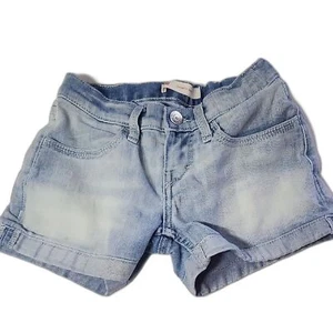 Levi’s Girls Denim Shorts Size 8 Regular | Light Wash “Shorty Short” Adjustable - Picture 1 of 8