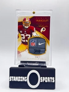 2014 Panini Immaculate DeAngelo Hall Game-Worn Laundry Tag Swoosh NFL Logo /4 - Picture 1 of 5