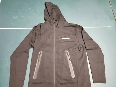 Men's Pink Dolphin Script Activewear Full Zip Hoodie Black - Image 1 of 4