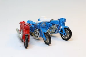 Vintage Majorette 1980s Classic 3 Motorcycles Diecast Model Toys France Honda - Picture 1 of 12