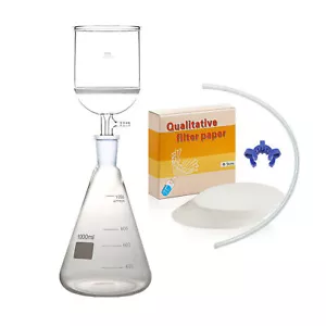 Lab Glass Suction Filtration Kit 500ml Buchner Funnel & 1000ml Erlenmeyer Flask - Picture 1 of 1