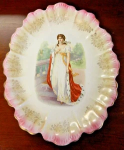 Antique Dresden German Portrait Oval Plate / Dresser Dish/Victorian - Nice! - Picture 1 of 8