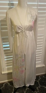 VTG Kayser Open-Front Sheer Flowy Nylon Night Dress Made In USA - Picture 1 of 8