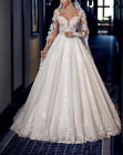 Classic Wedding Dresses Long Sleeve Lace Beaded Court Train Backless A Line