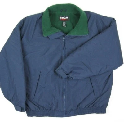 ULTRA CLUB COLLECTION Hombres XL Parka Forro Tipo Vellón Azul Marino Verde Ribete Nuevo sin Etiquetas Foto 1 de 4