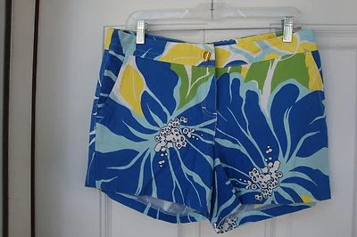 PANTALONES CORTOS TOMMY HILFIGER COLORIDOS MEZCLA ALGODÓN ESTAMPADO FLORAL TALLA 8 ELÁSTICOS Foto 1 de 4