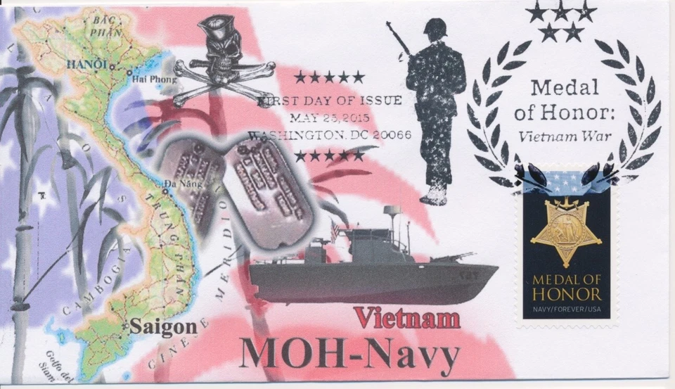 #4822b 荣誉勋章 越南战争 海军 Therome cachet 首日封面 — 第 1/1 张图片