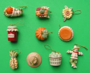 LENOX AUTUMN FAVORITES 10 miniature Tree Thanksgiving Ornaments set - NEW in BOX - Picture 1 of 4