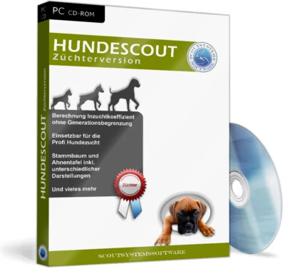 Hundezucht Software,Hundescout Züchter Edition,Paarung,Abstammung,Welpen,Hunde - Bild 1 von 4