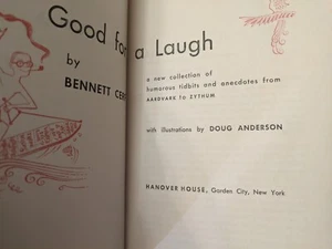Good for a Laugh by Bennett Cerf  1953 a collection of humorous tidbits - Bild 1 von 9