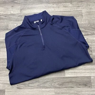 PUMA 1/4 Zip Up Mock Neck Blue Athletic Long Sleeve Shirt Men's Size Small - Image 1 of 4