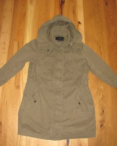 Banana Republic Olive Drab Cotton Multiple Pocket  Causal  Parka Hooded Wo's XS - Picture 1 of 12