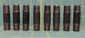 (8) 1/4"x 2"L MNPT Threaded Black Steel Male Pipe Nipple, Fitting, Connector  - Picture 1 of 4