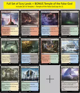Set of All 10 Scry Lands + Bonus Temple - MTG Commander EDH Staple - Dual Land - Picture 1 of 12
