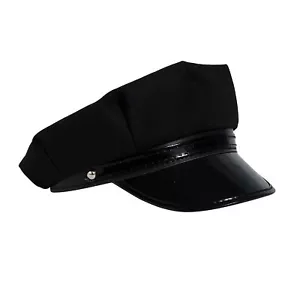 Universal Black Chauffeur Hat for Adults Limousine Limo Taxi Driver Hat Acces... - Picture 1 of 7
