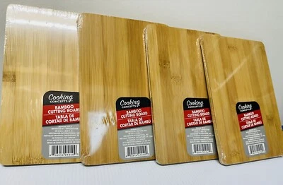 Cooking Concepts 4 Pack Bamboo Cutting Board Sushi Tray Charcuterie 8.5" x 6" - Image 1 of 4