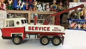 VINTAGE LARGE TIN TOY SERVICE TRUCK JOUSTRA MADE IN FRANCE 1960s - Picture 1 of 12