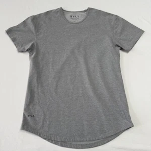 BYLT Drop Cut Short Sleeve T-Shirt Mens Medium Gray Crew Neck Stretch BYLT Blend - Picture 1 of 6