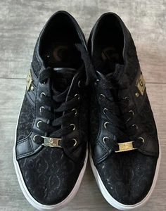 GUESS Logo Schnürschuhe schwarz Freizeit Low-Top Sneaker Damengröße 7,5 - Bild 1 von 6