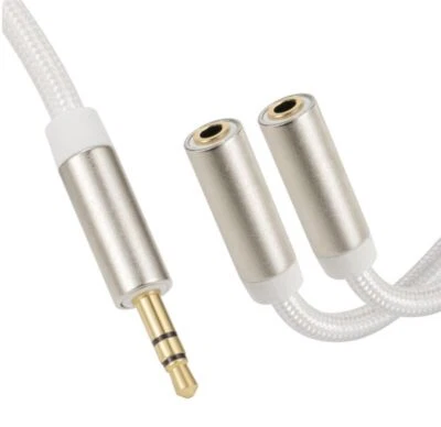 3.5mm Male to Dual 3.5mm Female Headset Y Splitter Audio Extension Cable - Image 1 of 4