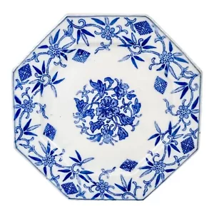 Meiji era Fukagawa Koransha Seiji Kaisha octagonal blue & white porcelain plate - Picture 1 of 14