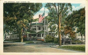 Postal Maine The Emerson York Harbor White Border 1927 - Imagen 1 de 2