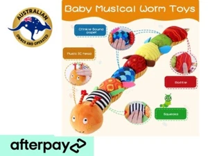 Baby Toddler Rattle Musical Caterpillar Worm Soft Plush Toy Educational Interact - Picture 1 of 14