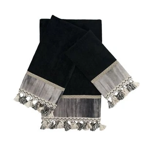 Sherry Kline Ambiance Black 3-piece Embellished Towel Set - Picture 1 of 1
