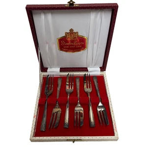 SET OF 6 IN BOX "LUCY" DESSERT/CAKE FORKS FROM STANLEY ROGERS SHEFFIELD, ENGLAND - Bild 1 von 5
