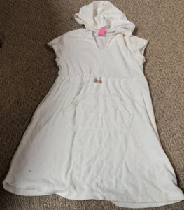 Children Place Girls Beach Swimming Hoodie Terry Cover Up Size 10 White EUC - Picture 1 of 3