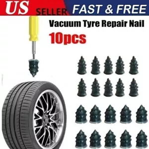 10X Car Tubeless Vacuum Tyre Puncture Repair Kit Screw Nails Tire Patch Plug Fix - Picture 1 of 5