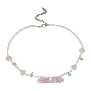 Colorful Flowers Beaded Choker Exquisite Floral Leaf Shape Jewelry Handmade Gift - Picture 1 of 10