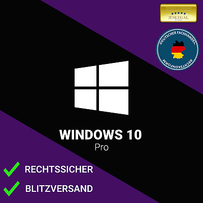 Microsoft Windows 10 Pro / Professional 32/64 Bit NEU Freischaltschlüssel DE • 4.29€