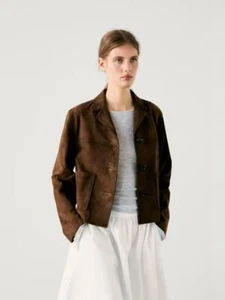 Massimo Dutti Short Suede Leather Coat for Women - Picture 1 of 19