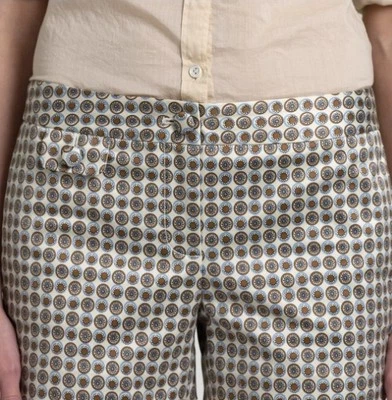 NUEVO SIN ETIQUETAS JCREW MAHALI DOT JUBILEE SATÉN CORTO AZUL/MARRÓN/CREMA Talla 10 Foto 1 de 3