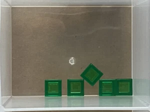 LEGO Parts - Trans-Green Tile 1 x 1 with Groove - No 3070b - QTY 5 - Picture 1 of 1