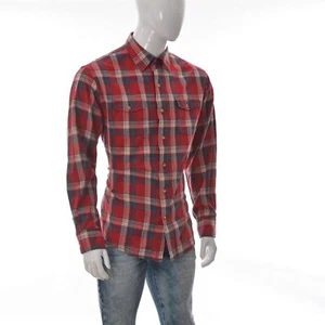 Timberland Men's 2 Chest Pocket Western Shirt Large Button Up Long Sleeve Plaid - Picture 1 of 6