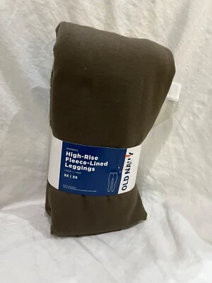 Old Navy Women's High Rise Fleece Lined High Rise Jersey Leggings Brownish Green - Image 1 of 2