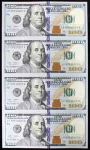 2009-A (4) $100 USA UNCUT SHEET From The BUREAU OF ENGRAVING AND PRINTING - Picture 1 of 5