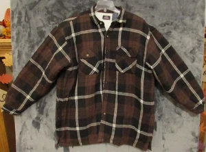 Dickies Flannel Lined Shirt Jacket Plaid Brown Black RN 49028  XL Extra Large - Picture 1 of 8