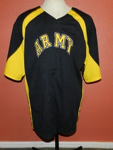 Army Strong Sewn Baseball Jersey Men's Size XL Black Yellow - Picture 1 of 8